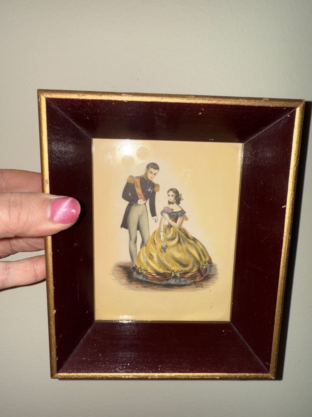 Stan David Original Frame Print Courting Victoria  Couple USA circa 1940